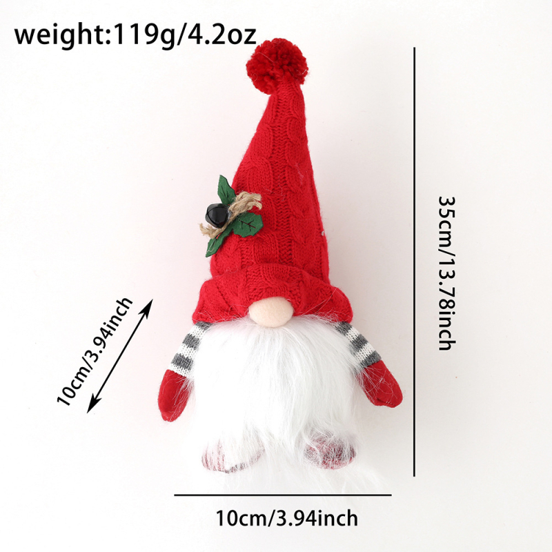 Păpușă luminoasă cu pălărie tricotată – Rudolph, decor de Crăciun, figurină de gnomă