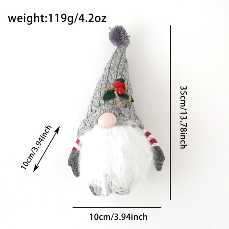 Păpușă luminoasă cu pălărie tricotată – Rudolph, decor de Crăciun, figurină de gnomă