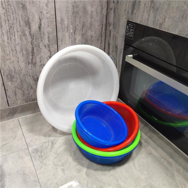 Coș de plastic pentru scurgere, cu plasă întărită pentru fructe și legume, extra mare pentru spălat