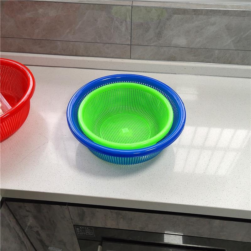 Coș de plastic pentru scurgere, cu plasă întărită pentru fructe și legume, extra mare pentru spălat