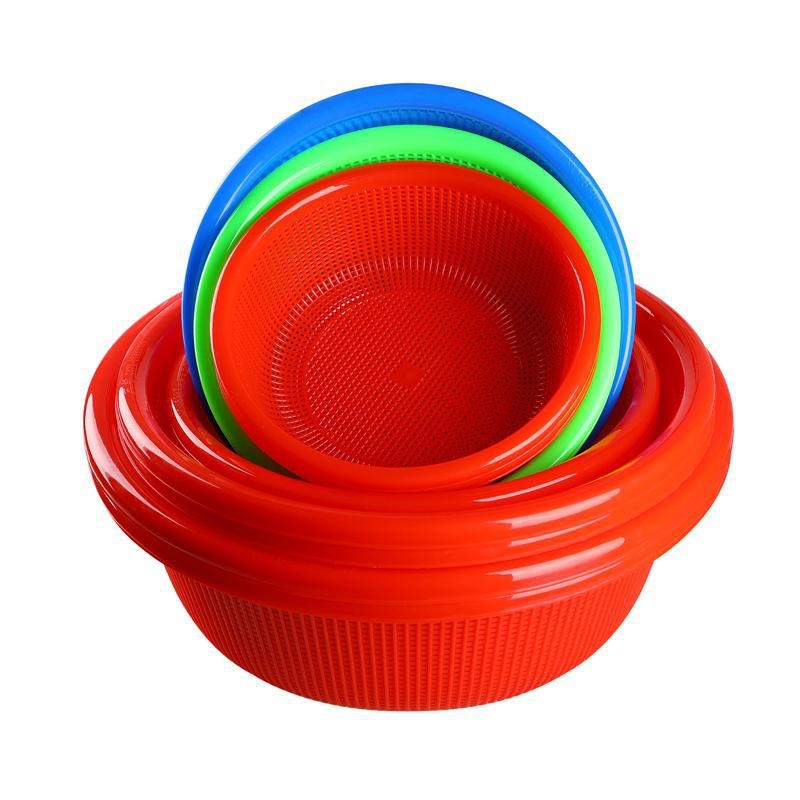 Coș de plastic pentru scurgere, cu plasă întărită pentru fructe și legume, extra mare pentru spălat
