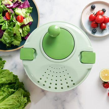 Dehidrator pentru fructe, legume și salate, cu manivelă, personalizat; coș filtrare apă cu dublă funcție