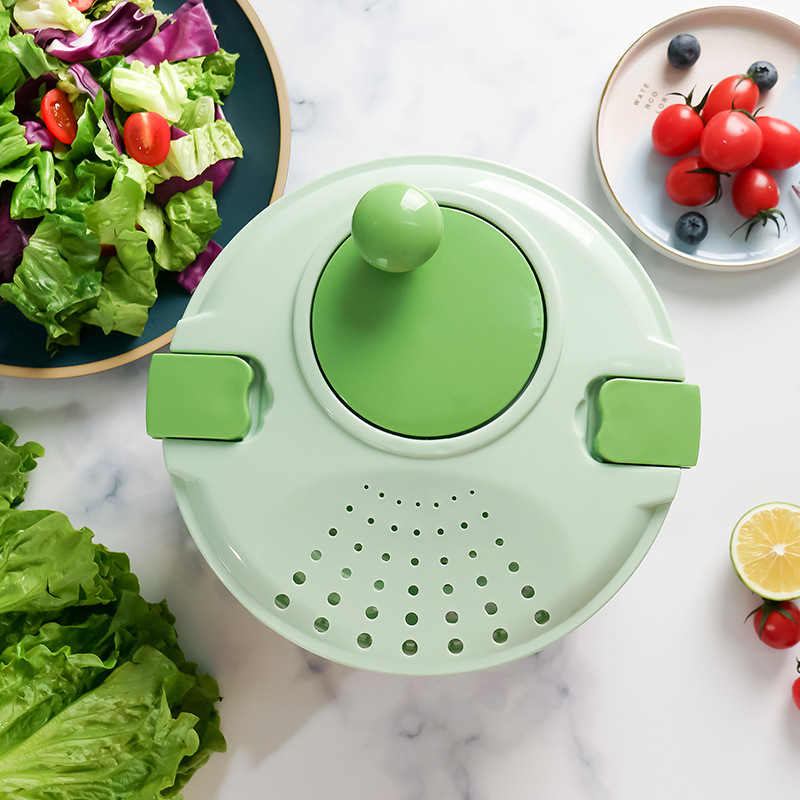 Dehidrator pentru fructe, legume și salate, cu manivelă, personalizat; coș filtrare apă cu dublă funcție