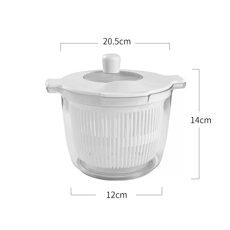 Coș de spălare și scurgere manual pentru salate și legume, cu manivelă