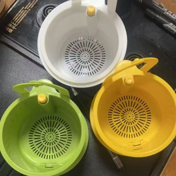 Coș de scurgere pentru chiuvetă, cu filtru pentru resturi alimentare și raft pentru spălarea și scurgerea fructelor