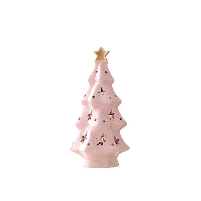 Brad de Crăciun din ceramică – lampă de veghe pentru birou, decor creativ pentru Crăciun, cadou pentru prieteni