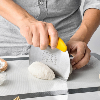 Initial Profit Cuțit din oțel inoxidabil pentru aluat și raclă pentru chifle – unelte de patiserie, calitate alimentară, realizată manual