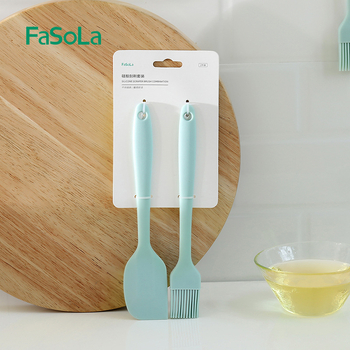 FaSoLa set silicon bucătărie: spatulă din silicon și perie pentru ulei, rezistent la temperaturi înalte, fără miros, antiaderent pentru coacere