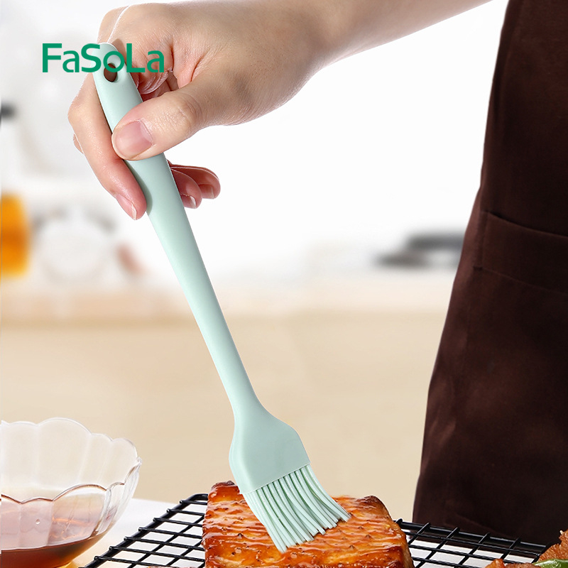 FaSoLa set silicon bucătărie: spatulă din silicon și perie pentru ulei, rezistent la temperaturi înalte, fără miros, antiaderent pentru coacere