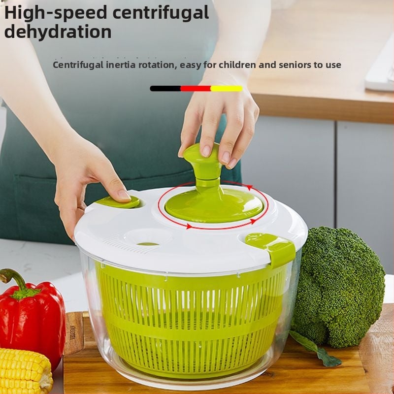 Spinner de bucătărie pentru spălat și uscat legume și salate, cu coș de scurgere