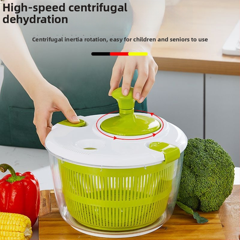 Spinner de bucătărie pentru spălat și uscat legume și salate, cu coș de scurgere