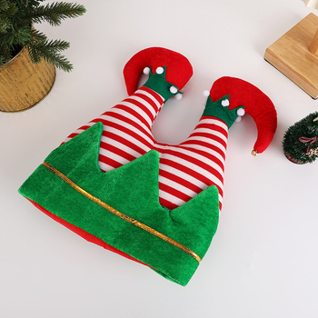 Set pălării de Crăciun pentru petreceri cu Moș Crăciun, Elf și pălărie Genie Clown cu picior, decor de zăpadă