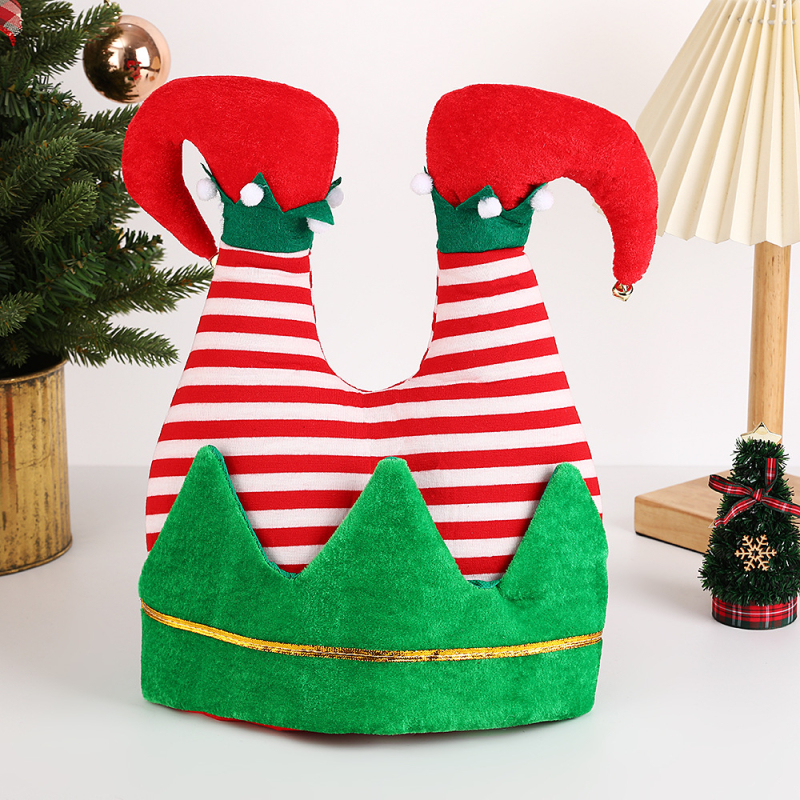 Set pălării de Crăciun pentru petreceri cu Moș Crăciun, Elf și pălărie Genie Clown cu picior, decor de zăpadă