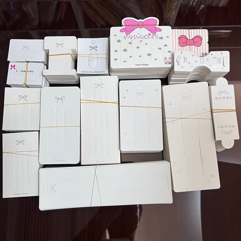 Carduri din carton pentru funda pentru agrafe de păr DIY - aproximativ 100 de foi în dimensiuni variate
