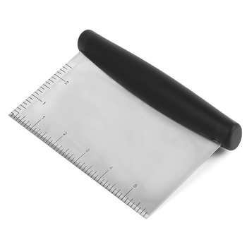 Racletă din oțel inoxidabil cu mâner din plastic, cuțit de tăiere cu riglă, racletă plată, instrument pentru coacere