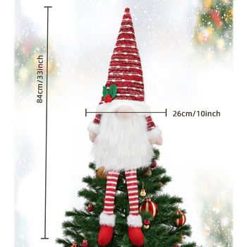 Ornament de Crăciun nordic pentru vârf de brad – stea cu design conic de tip arc, poliester