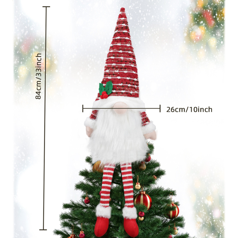 Ornament de Crăciun nordic pentru vârf de brad – stea cu design conic de tip arc, poliester