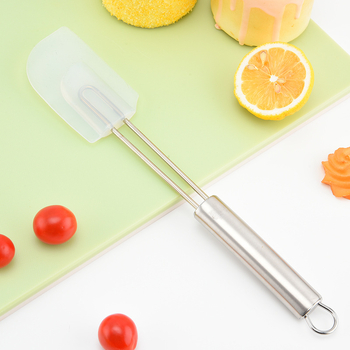 Spatulă din silicon cu mâner din oțel inoxidabil, pentru tort, cremă, gem și avocado – instrument de cofetărie
