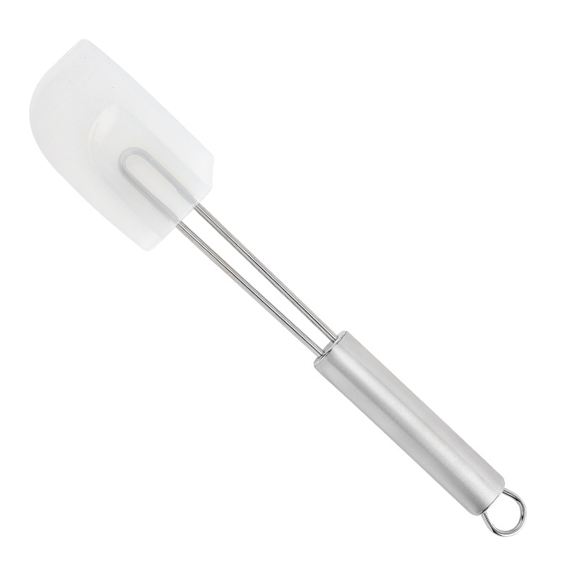 Spatulă din silicon cu mâner din oțel inoxidabil, pentru tort, cremă, gem și avocado – instrument de cofetărie