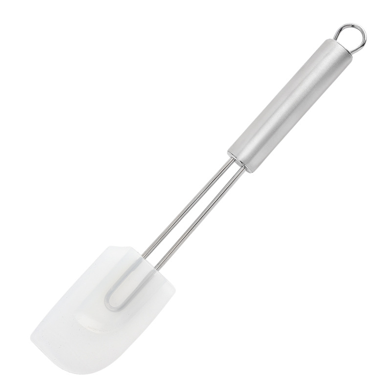 Spatulă din silicon cu mâner din oțel inoxidabil, pentru tort, cremă, gem și avocado – instrument de cofetărie
