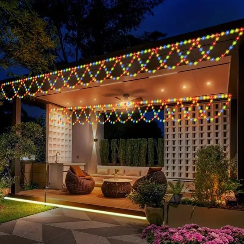 Șir de LED solar pentru exterior, decor de Crăciun cu sârmă de cupru, impermeabil