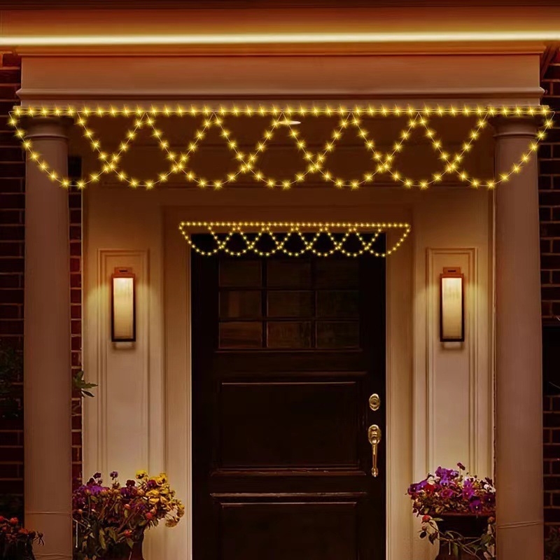 Șir de LED solar pentru exterior, decor de Crăciun cu sârmă de cupru, impermeabil