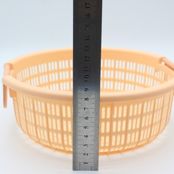 Coș rotund din plastic pentru scurgere, cu mâner, pentru spălat și depozitare fructe și legume – organizator de bucătărie multifuncțional