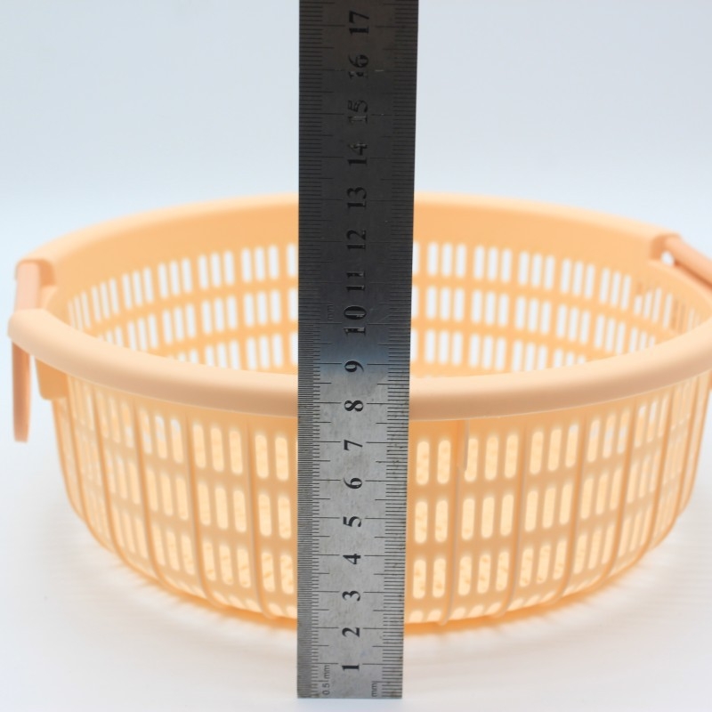 Coș rotund din plastic pentru scurgere, cu mâner, pentru spălat și depozitare fructe și legume – organizator de bucătărie multifuncțional