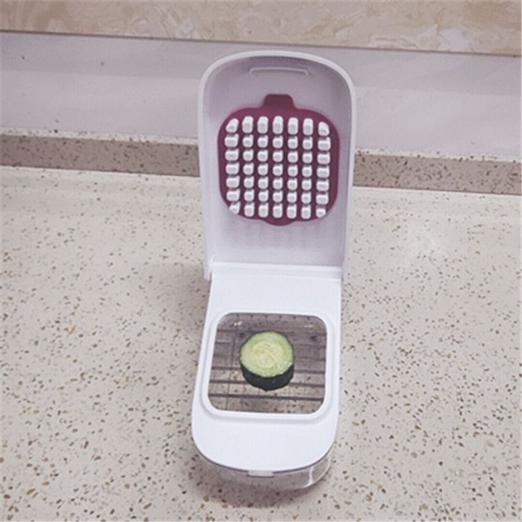 Gadget de bucătărie multifuncțional: tăietor pentru cuburi de cartofi, tocător pentru ceapă și legume, feliator pentru fructe și ardei