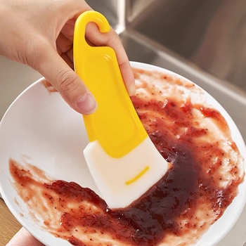 Spatulă din silicon alimentar, rezistentă la temperaturi înalte, pentru cremă și cofetărie, cu răzuitor încorporat de mari dimensiuni