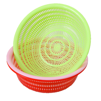 Coș rotund de bucătărie din plastic pentru spălarea și scurgerea legumelor și fructelor, coș de depozitare multifuncțional, întărit