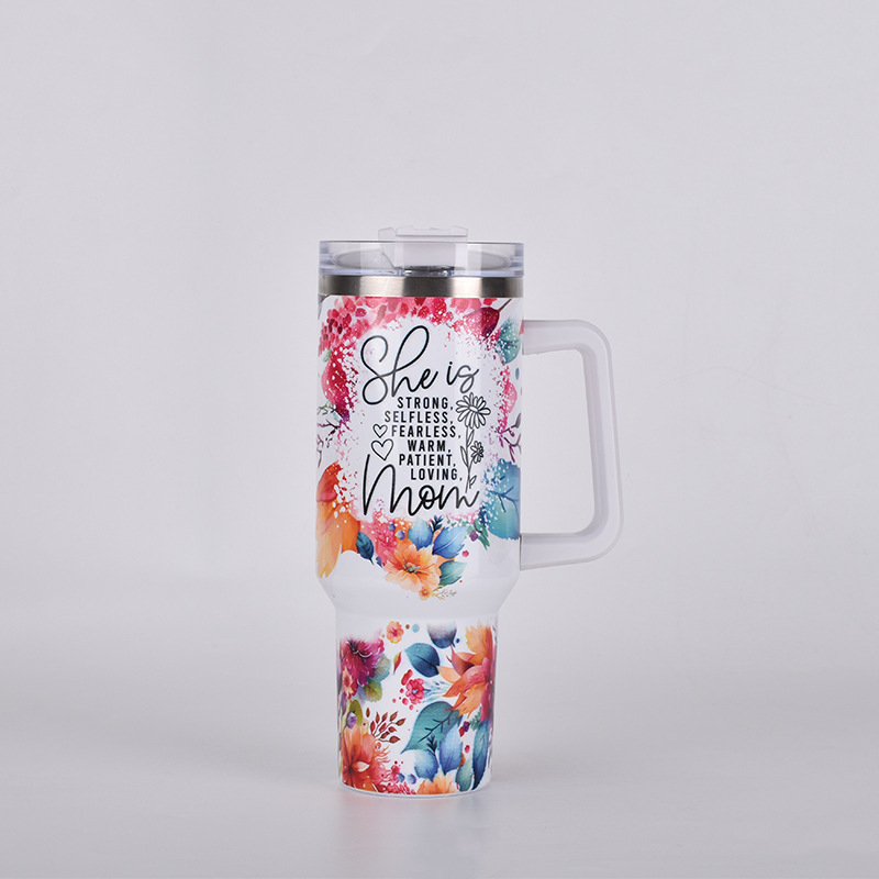 Cana termoizolantă portabilă cu mâner, interior din oțel inoxidabil 304, exterior din 201, capacitate mare 40 oz, imprimare personalizată