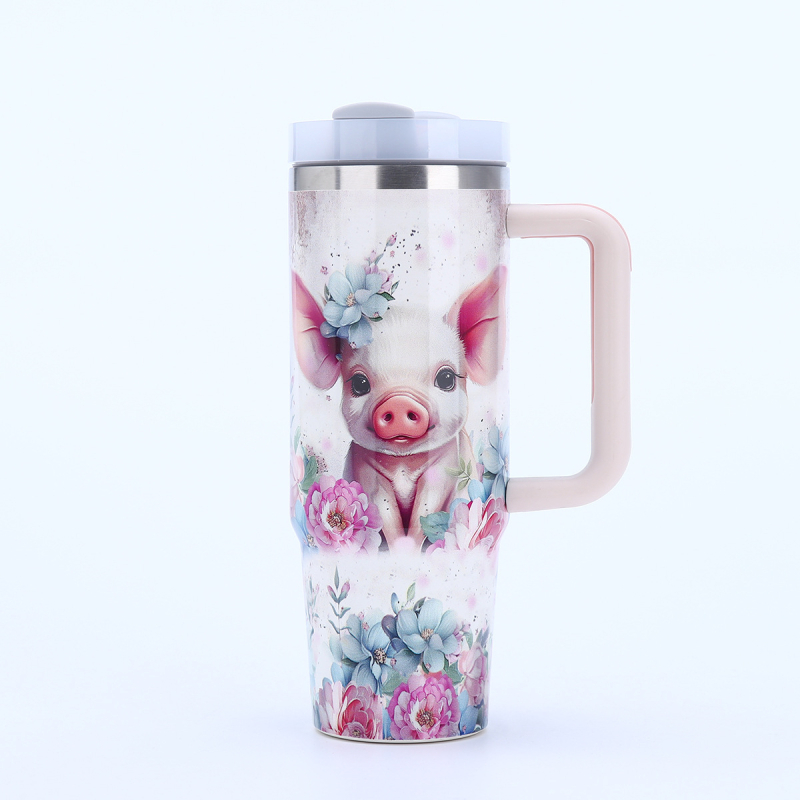 Cana termoizolantă portabilă cu mâner, interior din oțel inoxidabil 304, exterior din 201, capacitate mare 40 oz, imprimare personalizată