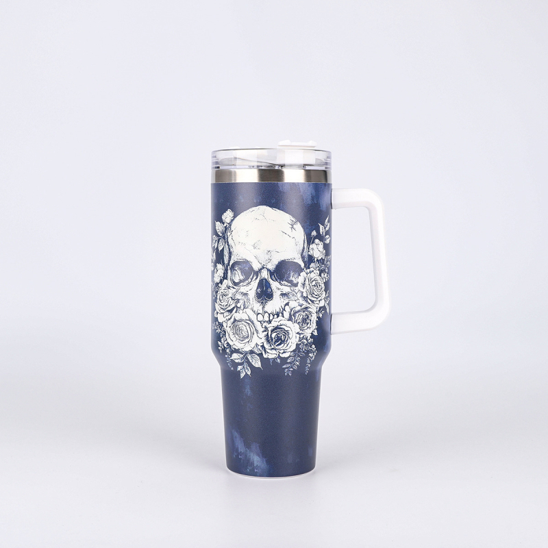 Cana termoizolantă portabilă cu mâner, interior din oțel inoxidabil 304, exterior din 201, capacitate mare 40 oz, imprimare personalizată