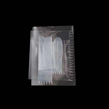 Set de 9 spatule din plastic transparent, moi, pentru netezirea cremei pe torturi, cu spatule dințate pentru decorare