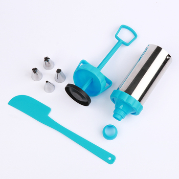 Set de unelte pentru decorare: pistol de decorare, duze, spatulă pentru cremă, 6 piese, pentru decorarea prăjiturilor și biscuiților