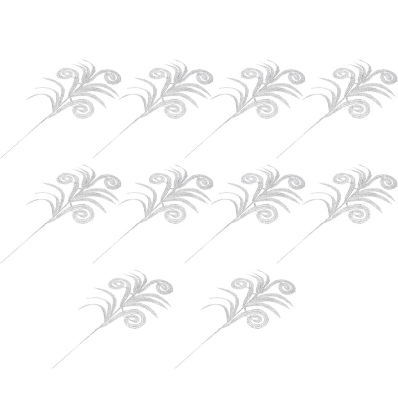 10 bucăți frunze decorative pentru brad artificial, cu finisaj auriu