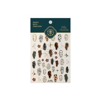 Moji retro naljepnice za nokte s životinjskim uzorkom M1308 – zlatne, šarene leopard, zebra i uzorak krave