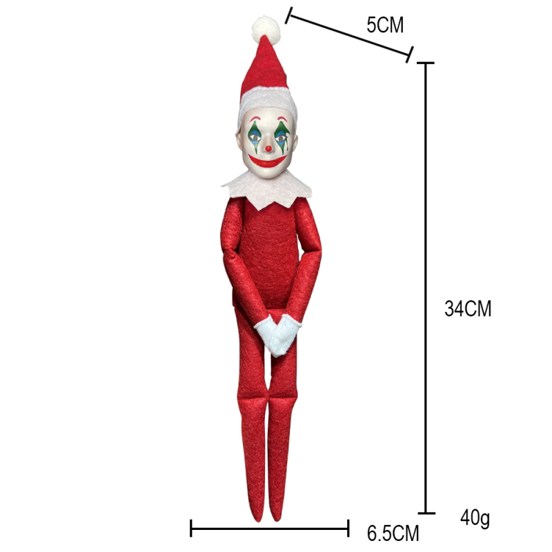 Figurină de Crăciun cu elf și clovn de Halloween – decor creativ de Crăciun