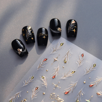 Jasmine Season 5D Hot-Stamping Naljepnice za Nokte Pro Ultra-tanke Transparentne Naljepnice za Nokte M779