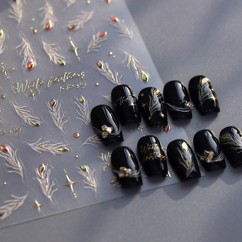 Jasmine Season 5D Hot-Stamping Naljepnice za Nokte Pro Ultra-tanke Transparentne Naljepnice za Nokte M779