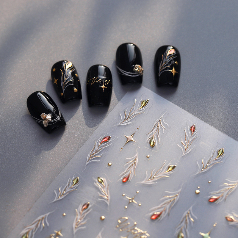 Jasmine Season 5D Hot-Stamping Naljepnice za Nokte Pro Ultra-tanke Transparentne Naljepnice za Nokte M779