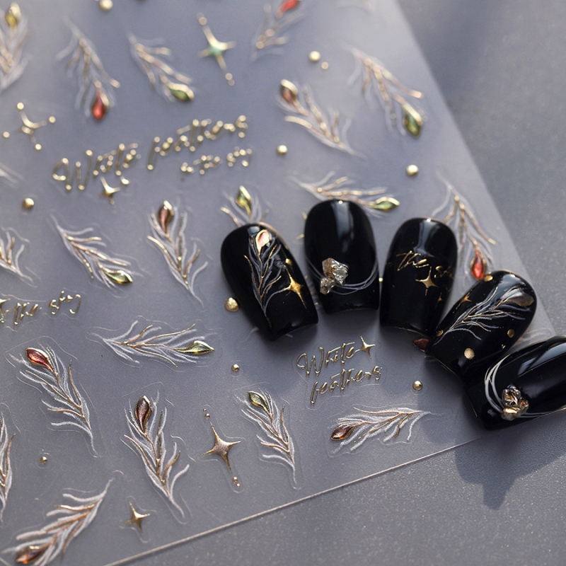 Jasmine Season 5D Hot-Stamping Naljepnice za Nokte Pro Ultra-tanke Transparentne Naljepnice za Nokte M779