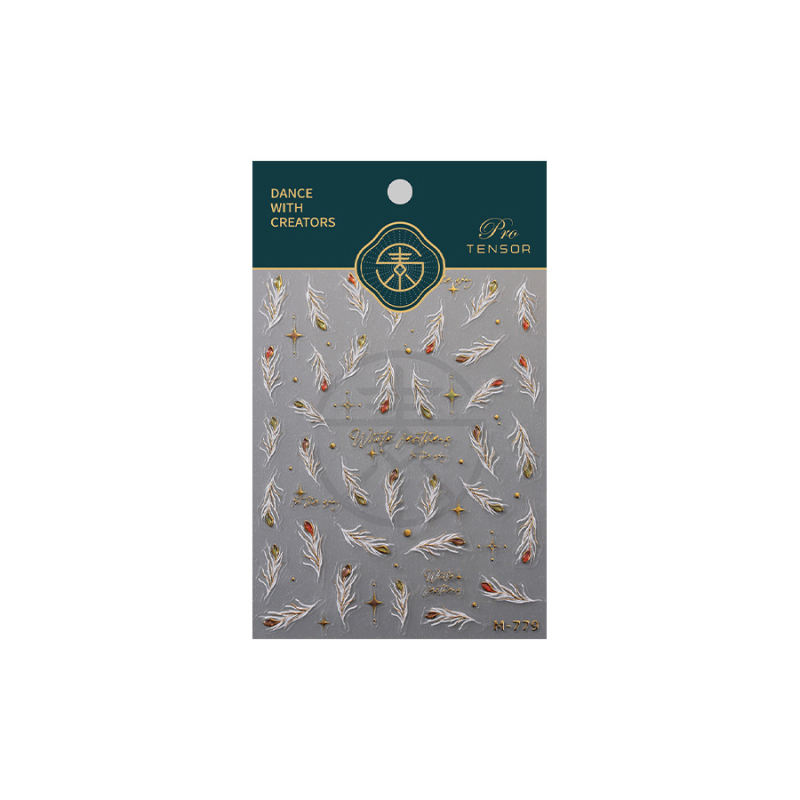 Jasmine Season 5D Hot-Stamping Naljepnice za Nokte Pro Ultra-tanke Transparentne Naljepnice za Nokte M779