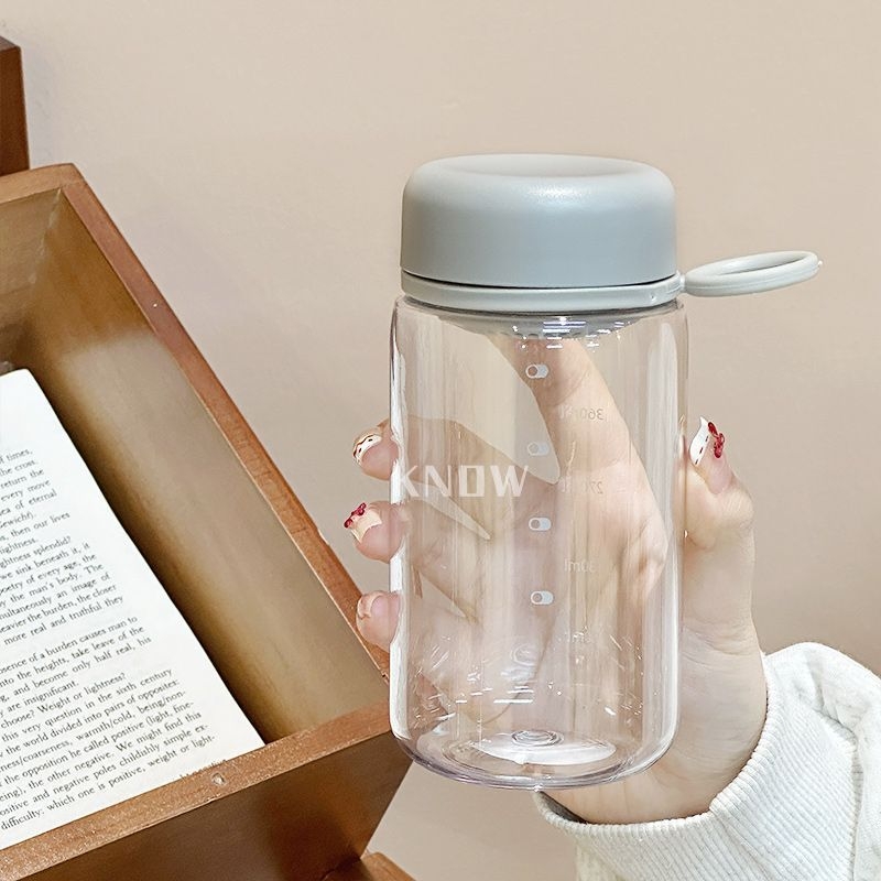 Pahar transparent din plastic pentru apă și ceai, portabil, minimalist, pentru fete și studente