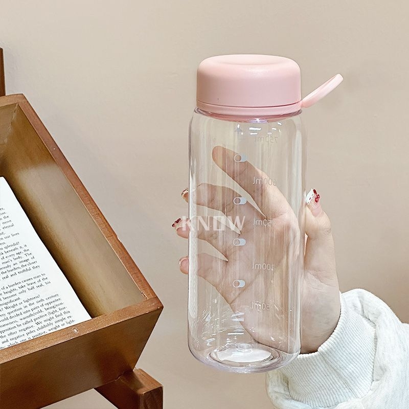 Pahar transparent din plastic pentru apă și ceai, portabil, minimalist, pentru fete și studente