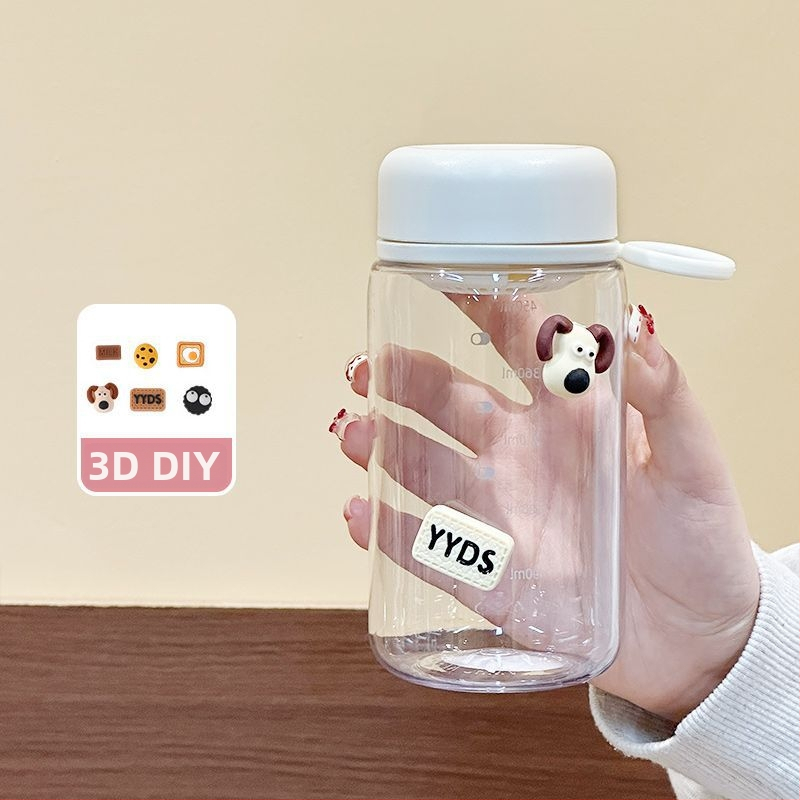 Priehľadný plastový pohár na vodu a čaj, prenosný minimalistický dizajn pre dievčatá a študentky
