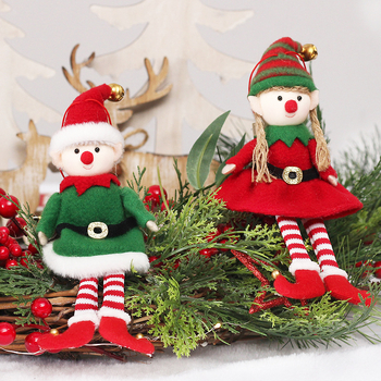 Ornament pentru brad de Crăciun – păpușă elf, stil drăguț