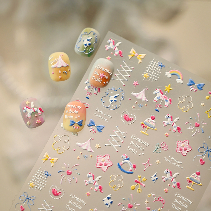 Körömdíszítő matrica TS4280 - Macaron Girl Bow Tie