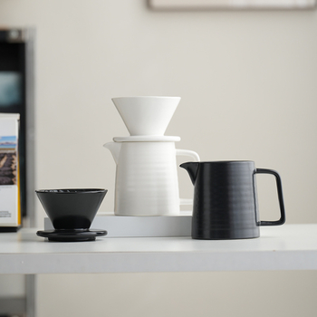 Set ceramic pentru cafea V60 cu filtru, fierbător pour-over și ceașcă de separare a ceaiului